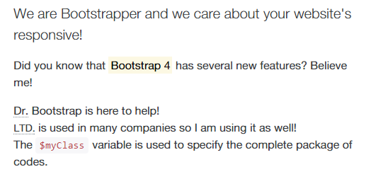 Bootstrap4的强调文本
