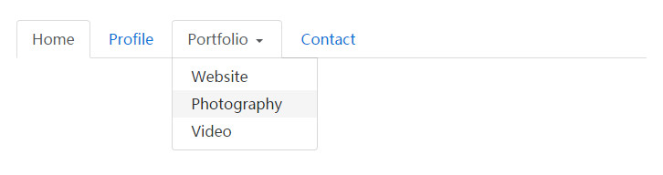 Bootstrap4带下拉菜单的标签页