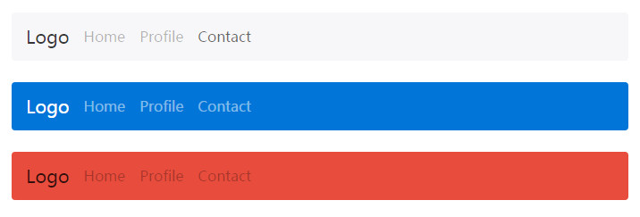 Bootstrap4不同背景颜色的导航条效果