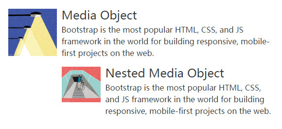 Bootstrap4嵌套的媒体对象