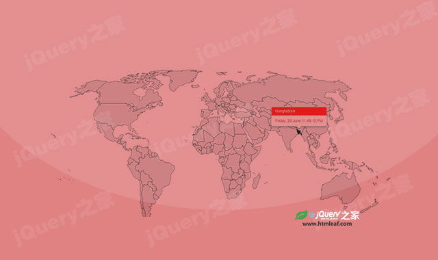 基于SVG带日期和地区提示的jQuery世界地图